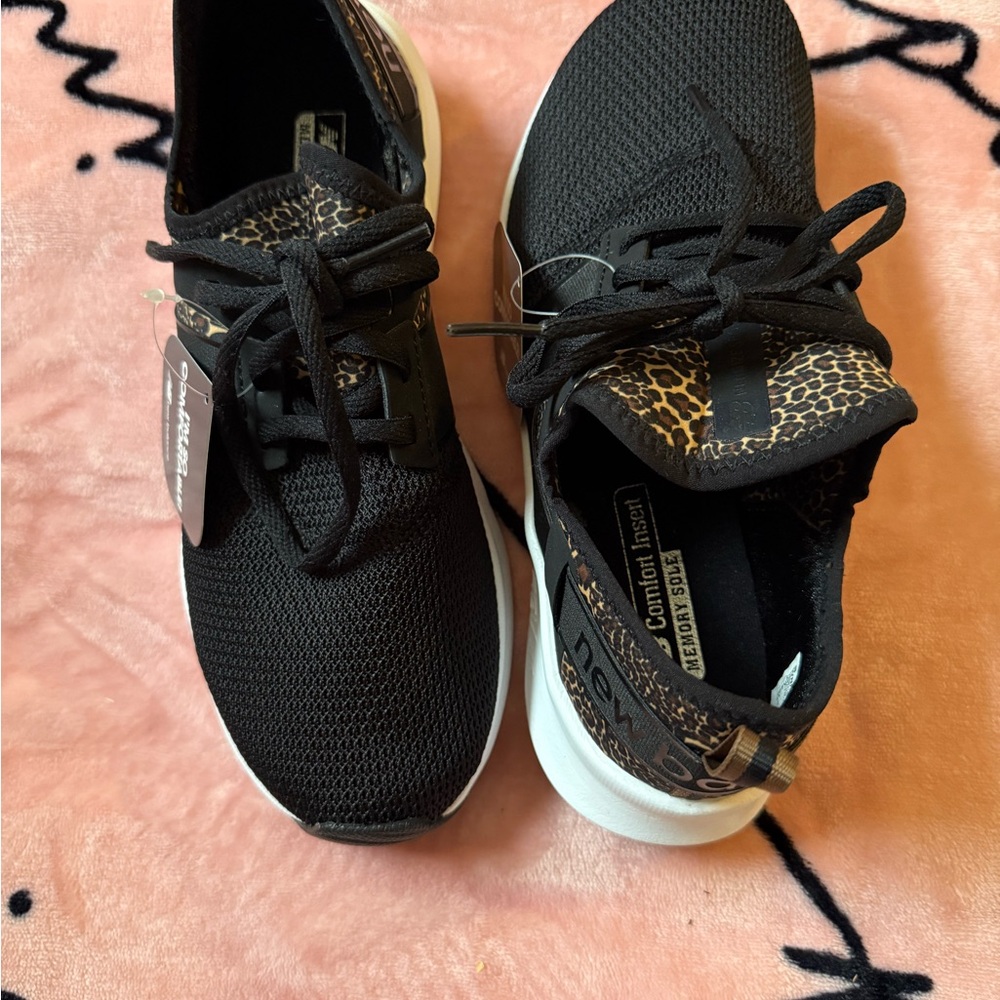 Black and Leopard Print Sneakers
